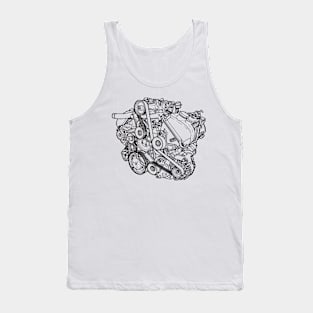 Engine Blueprint Black Tank Top